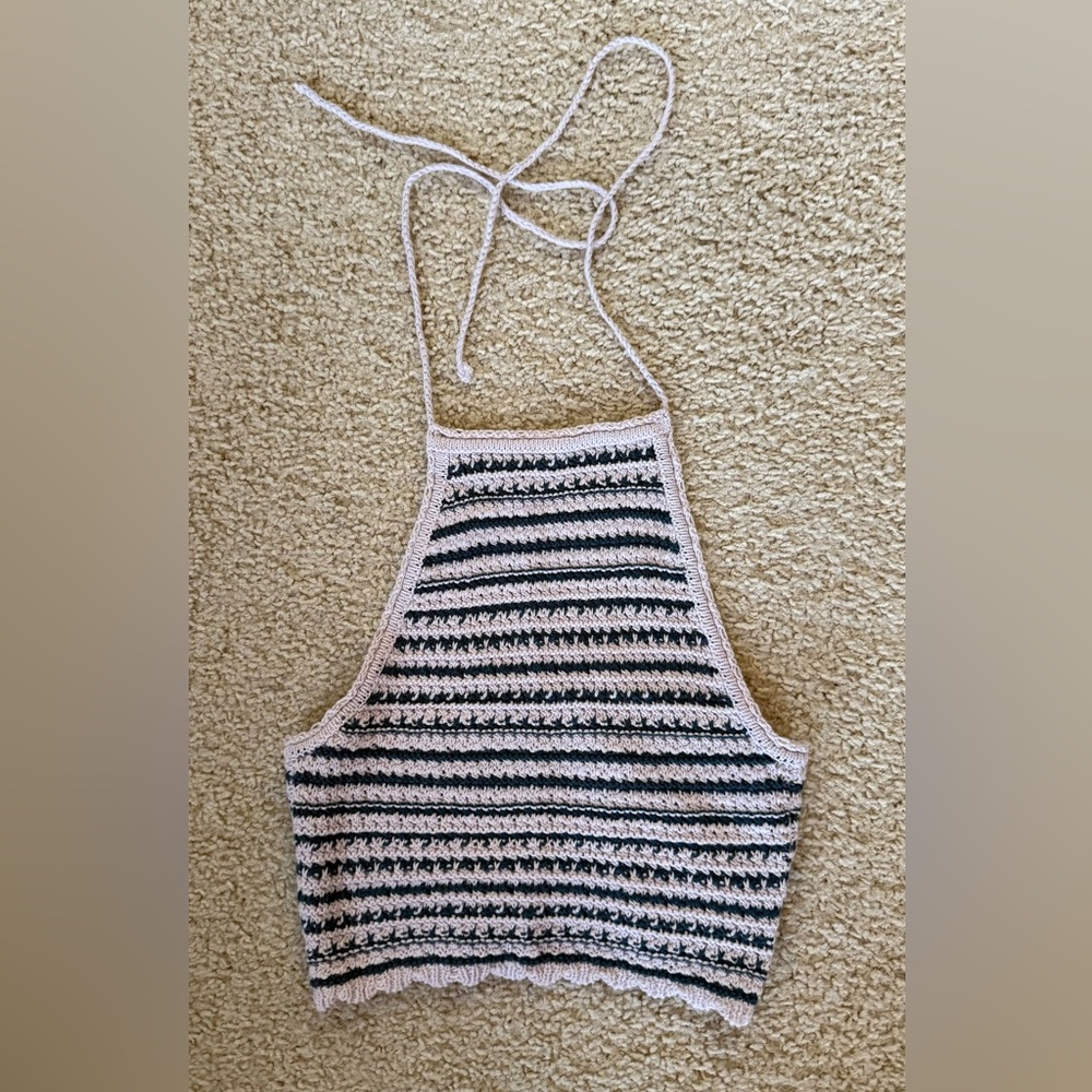 Urban Outfitters Lilac and Dark Teal Crochet Top
